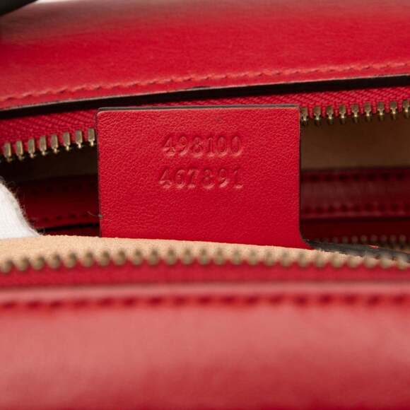 GUCCI Authentic Red Leather GG Marmont Shoulder Bag - Picture 6 of 6